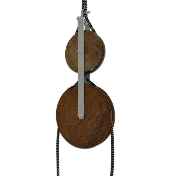 Näve Leuchten Gegenzug-Pendelleuchte NV6074011 weiß natur Metall Holz H/D: ca. 110x21 cm E27 2 Brennstellen Jaipur - weiß/natur (21,00/110,00cm) - Näve Leuchten