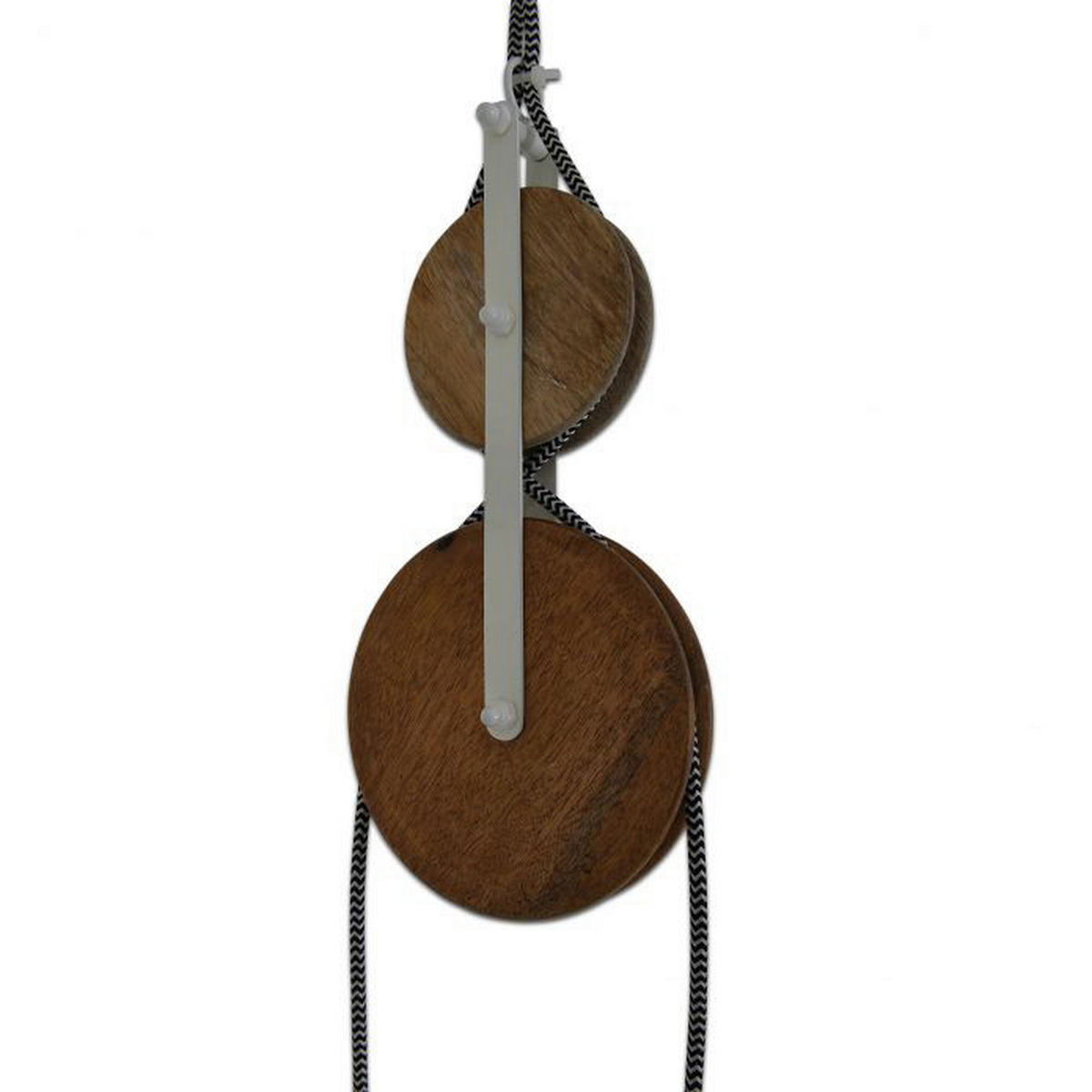 Näve Leuchten Gegenzug-Pendelleuchte NV6074011 weiß natur Metall Holz H/D: ca. 110x21 cm E27 2 Brennstellen Jaipur - weiß/natur (21,00/110,00cm) - Näve Leuchten