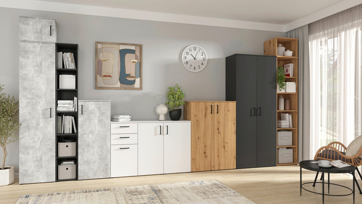 Aufsatz Multi-Stauraum Typ 10 Beton Optik B/H/T: ca. 45x35x40 cm Multi-Stauraum Typ 10 - Beton (45,00/35,00/40,00cm)