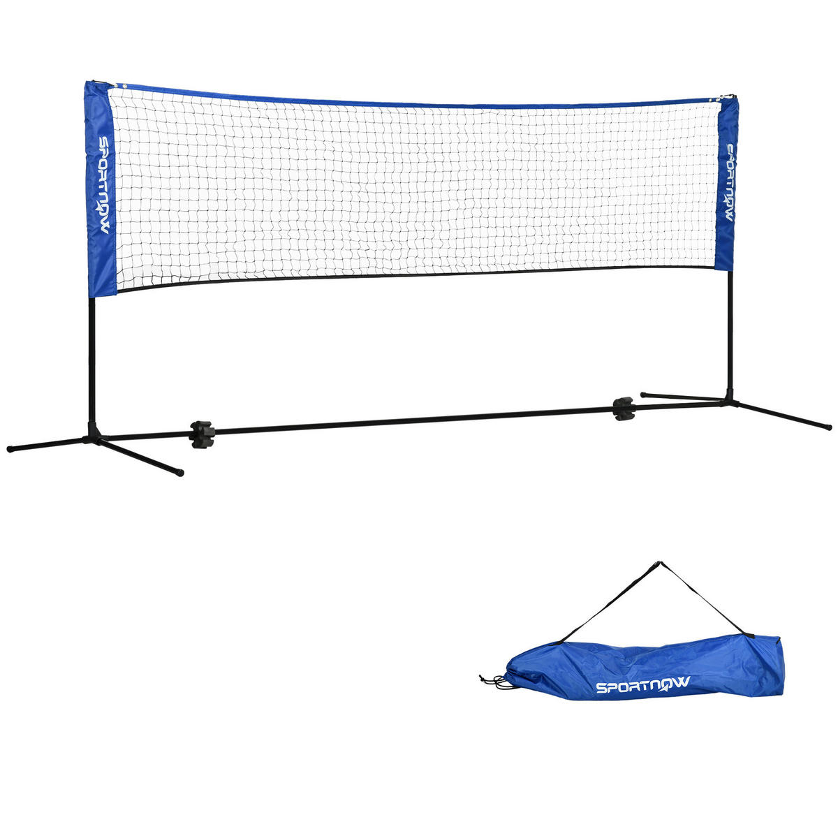 SPORTNOW Outdoor-Aktivitäten blau Edelstahl B/H/L: ca. 103x310x155 cm Badmintonnetz - blau (155,00/103,00/310,00cm) - SPORTNOW