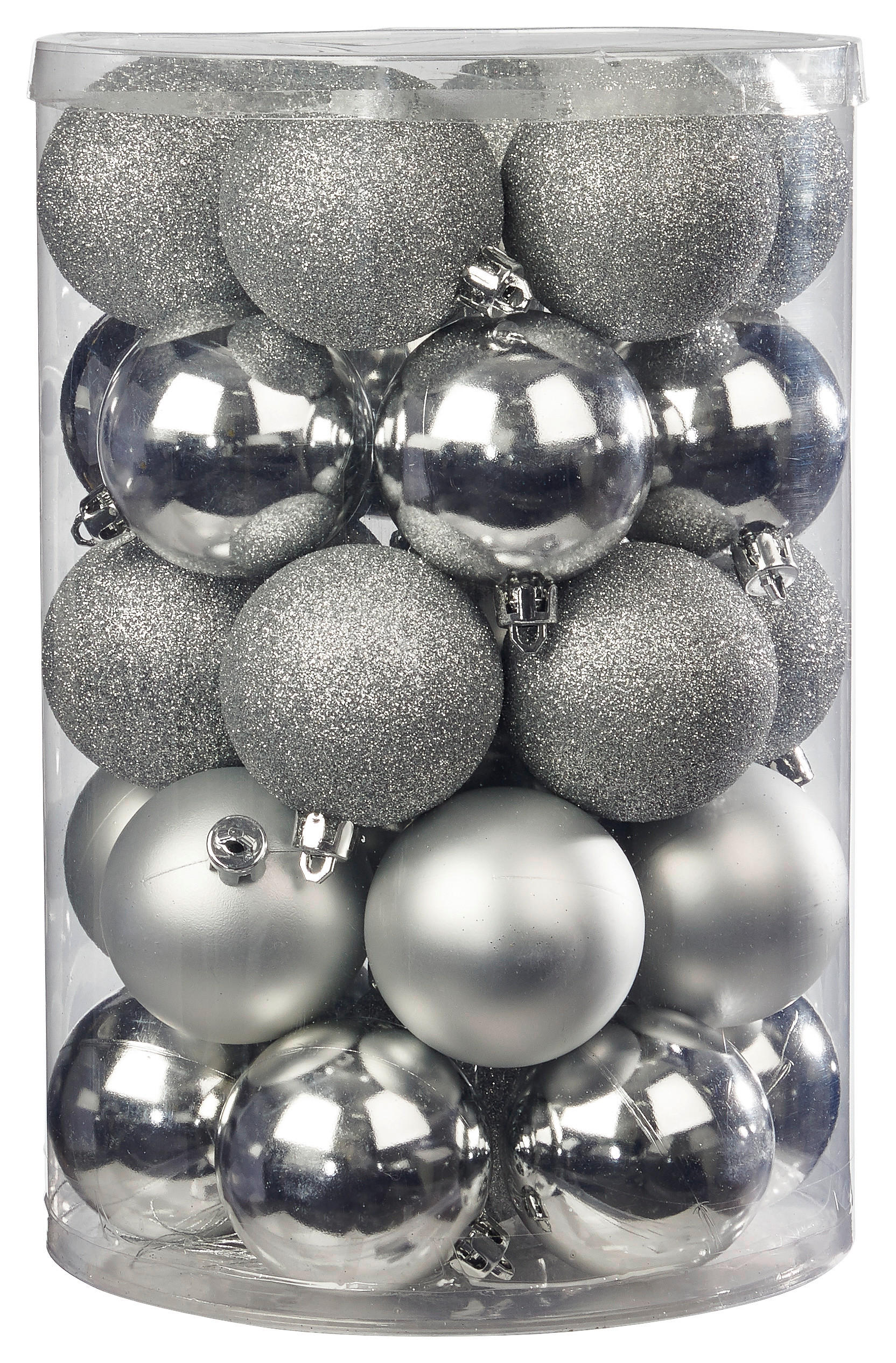POCOline Weihnachtskugelset silber D: ca. 6 cm Weihnachtskugelset_30tlg. - silber (6,00cm) - POCOline
