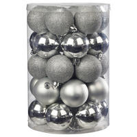 POCOline Weihnachtskugelset silber D: ca. 6 cm Weihnachtskugelset_30tlg. - silber (6,00cm) - POCOline