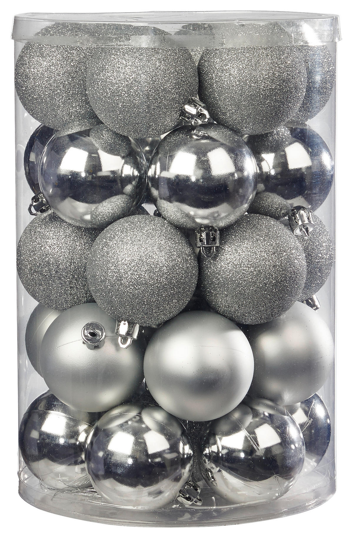 POCOline Weihnachtskugelset silber D: ca. 6 cm Weihnachtskugelset_30tlg. - silber (6,00cm) - POCOline