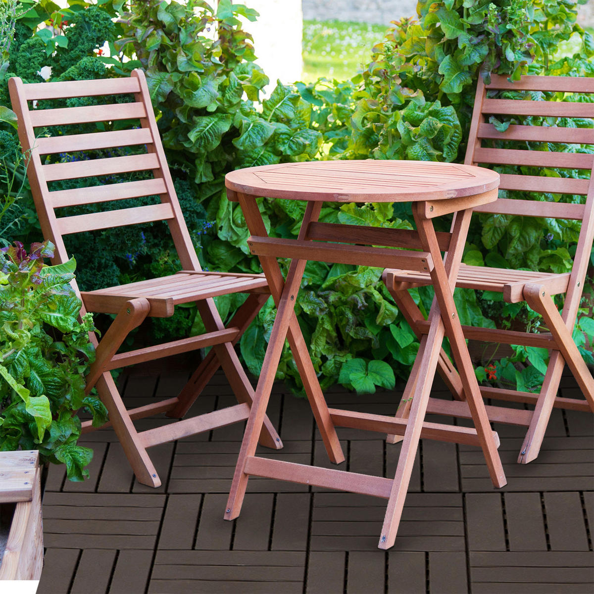 Outsunny Terrassenfliese braun B/L: ca. 30x30 cm Terrassenfliese - braun (30,00/30,00/2,00cm) - Outsunny