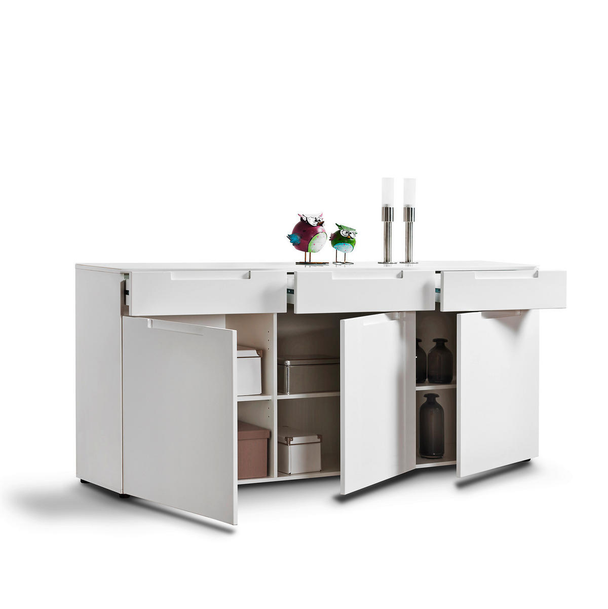 Sideboard Mailand weiß Hochglanz B/H/T: ca. 192x83x40 cm Mailand - weiß (192,00/83,00/40,00cm)