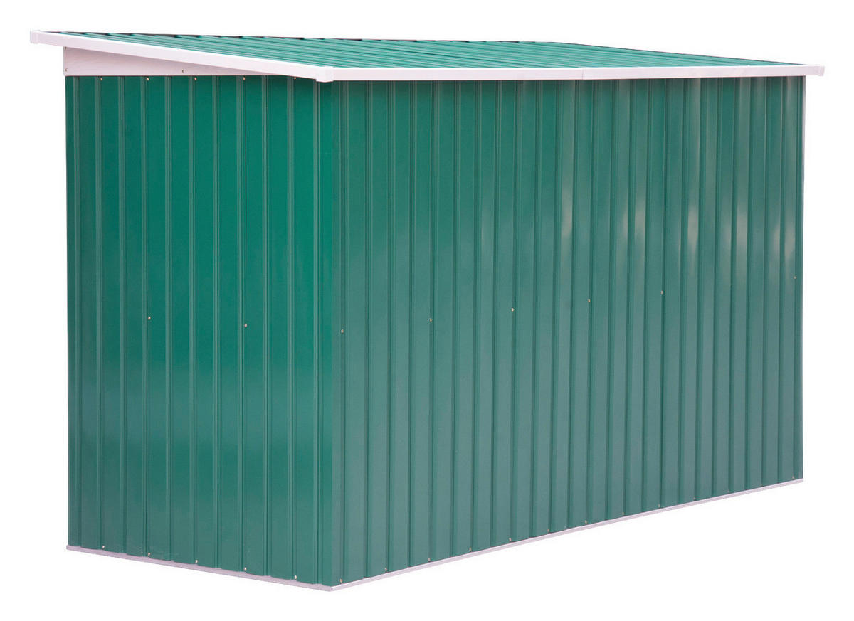 Outsunny Gartenschrank grün Stahl B/H/L: ca. 130x173x277 cm Gartenschrank_mit_Schiebetür - weiß/grün (277,00/130,00/173,00cm) - Outsunny