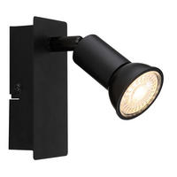 GLOBO Spot schwarz Metall B/H: ca. 6x12 cm GU10 1 Brennstellen DREW - schwarz (6,00/12,00cm) - GLOBO