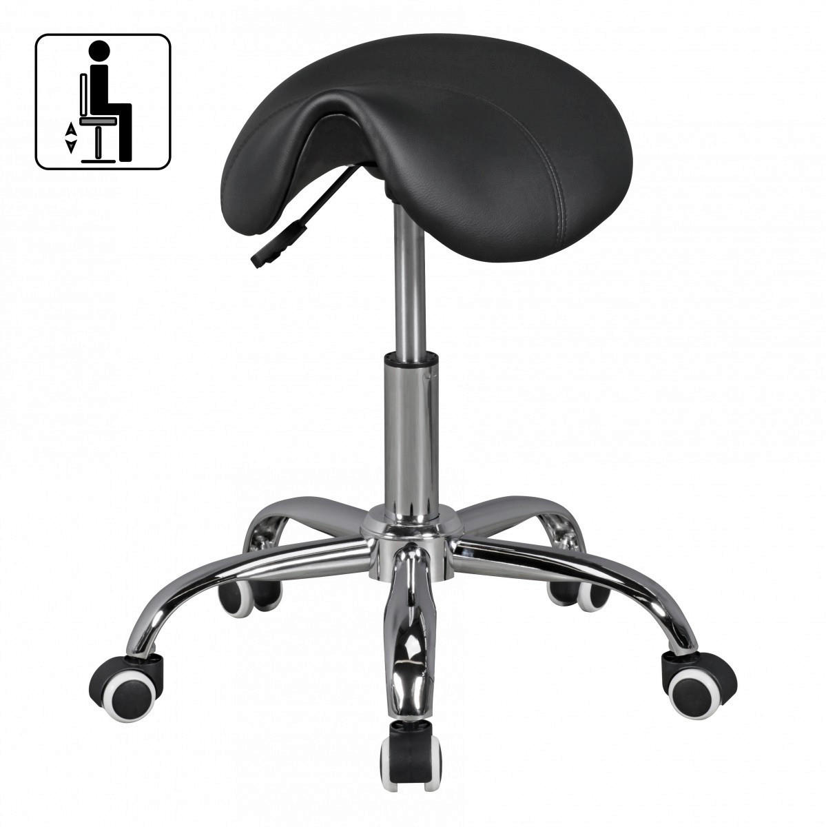 Hocker schwarz Kunstleder Sattelhocker MENTON - schwarz (60,00/60,00/60,00cm) - Amstyle