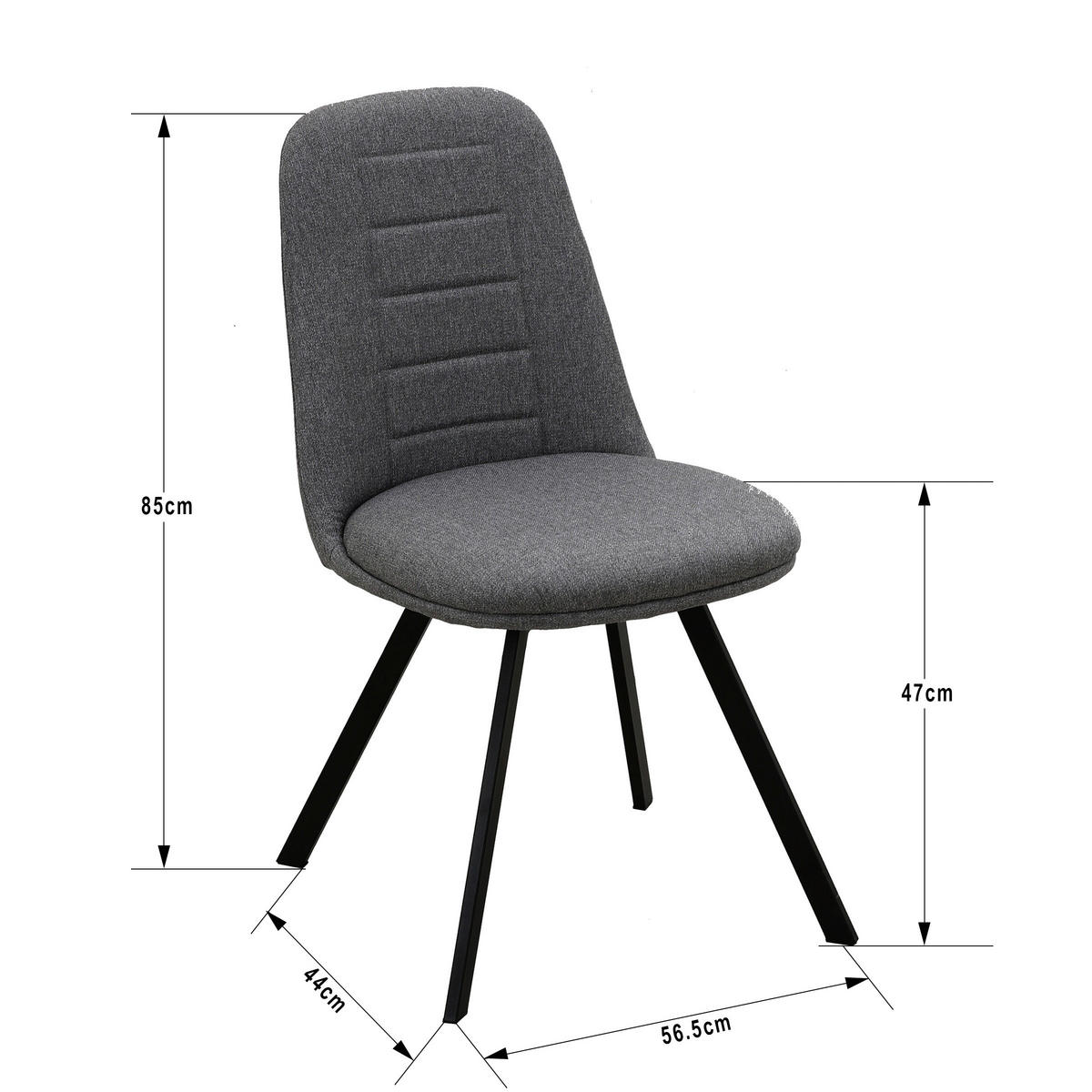 Stuhl CORA anthrazit Microfaser B/T: ca. 56,5x85 cm CORA - schwarz/anthrazit (56,50/85,00cm)