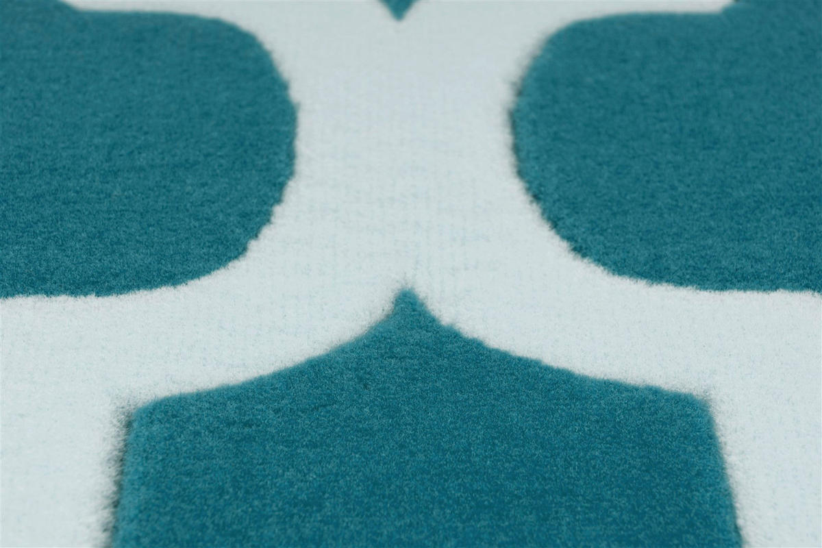 Kayoom Kurzflorteppich Manolya 2097 hellblau B/L: ca. 80x150 cm Manolya 2097 - hellblau (80,00/150,00cm) - Kayoom