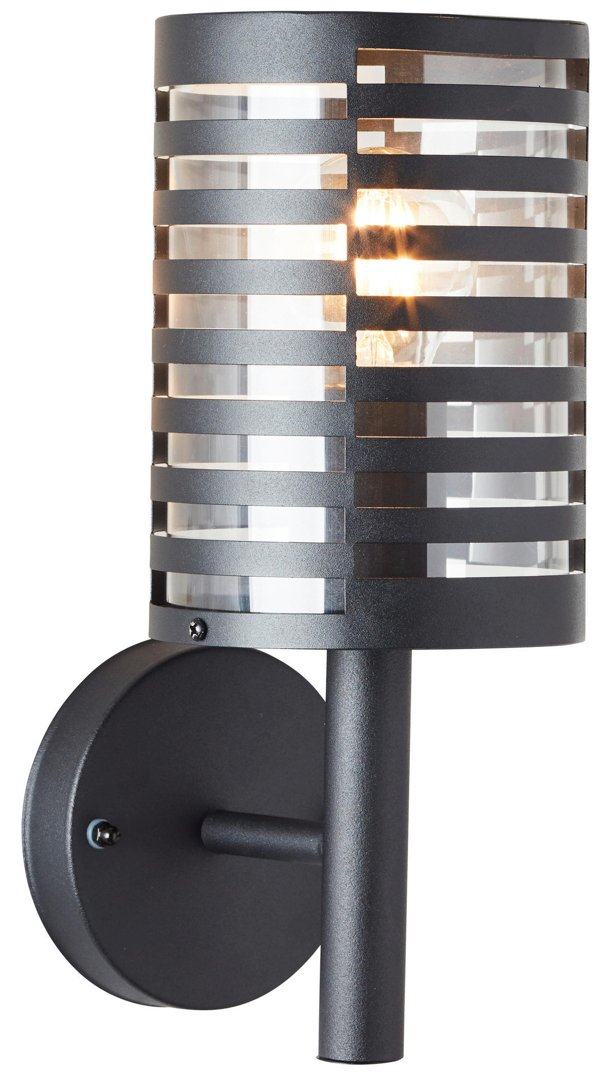 Brilliant Wandleuchte Venlo 96423/76 schwarz Edelstahl Kunststoff B/H/T/D: ca. 12,7x30,5x16,2x12,7 cm E27 1 Brennstellen Wandleuchte Venlo 96423/76 - schwarz (12,70/30,50/16,20cm) - Brilliant