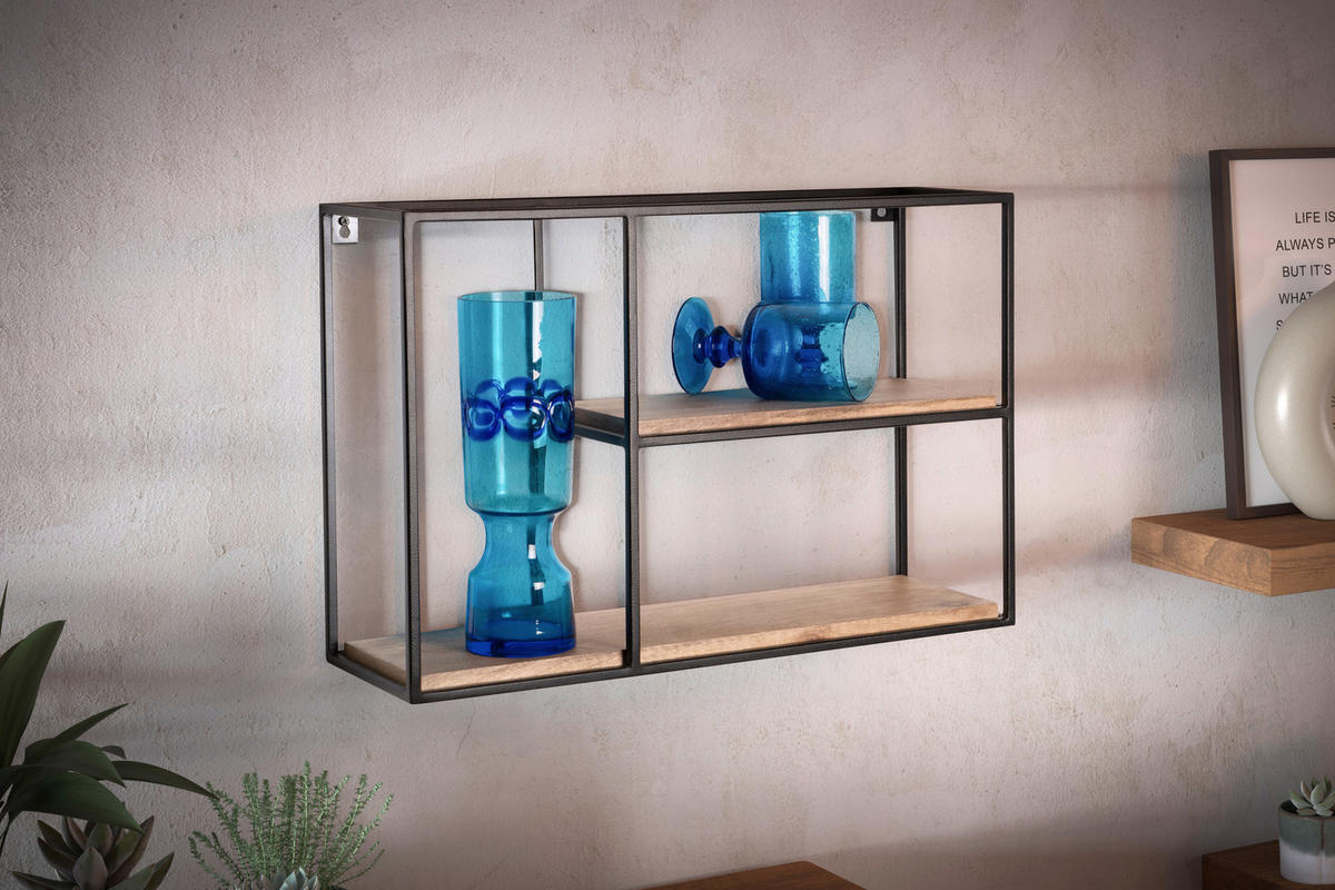 Wandregal schwarz B/H/T: ca. 60x40x18 cm Wandregal - schwarz (60,00/40,00/18,00cm) - Wohnling