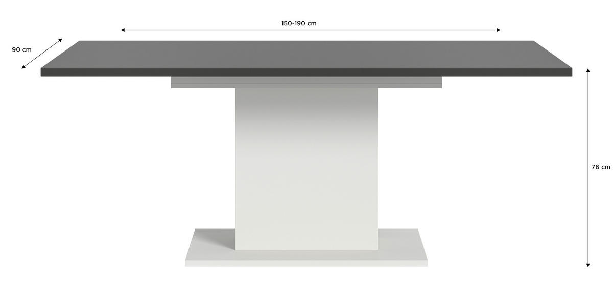 Esstisch MOTION grau B/H/T: ca. 150x76x90 cm MOTION - grau (150,00/76,00/90,00cm) - xonox.home