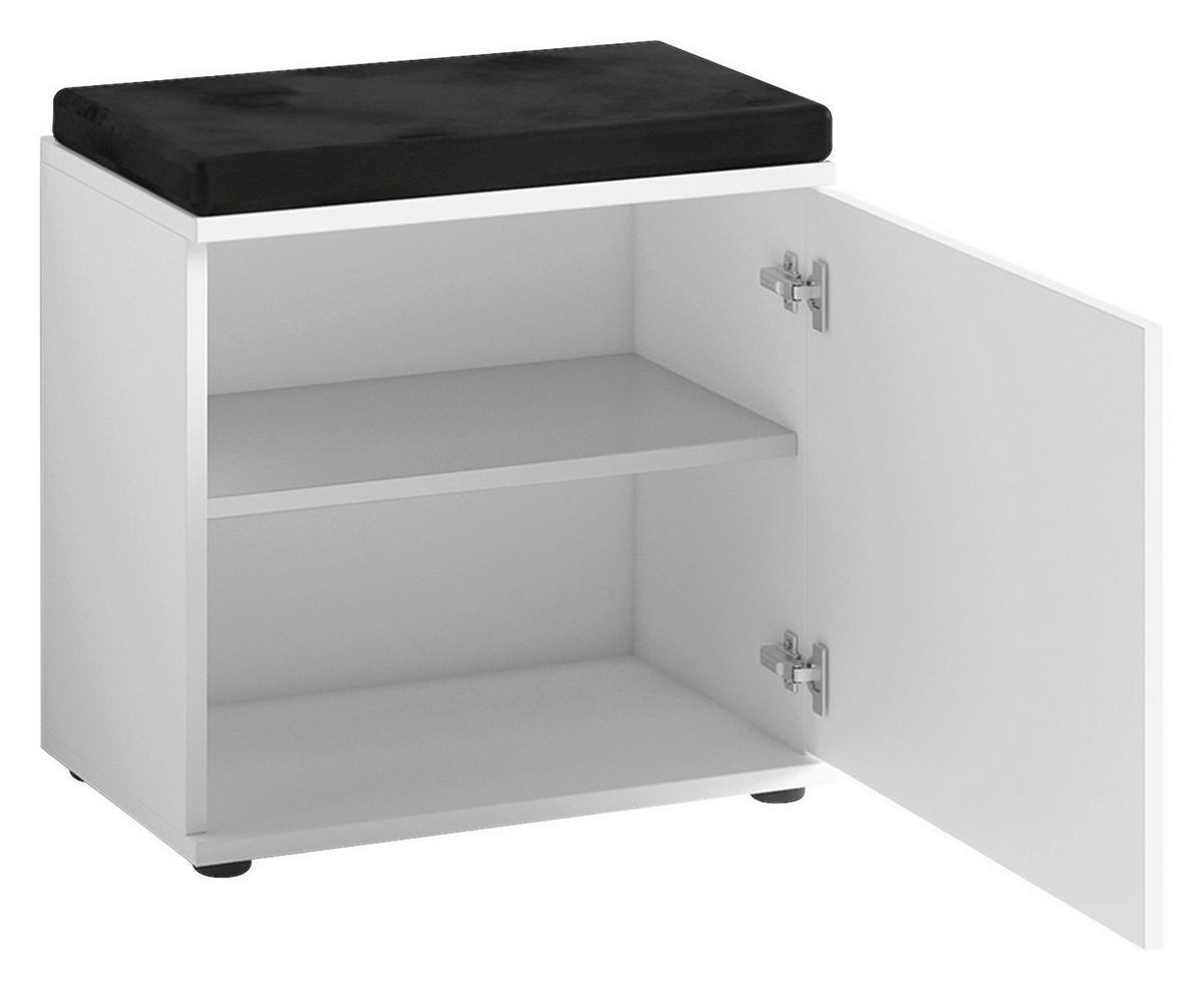 Sitzbank JAKOB weiß schwarz B/H/T: ca. 48,5x49x30 cm JAKOB - weiß/schwarz (48,50/49,00/30,00cm) - byLIVING