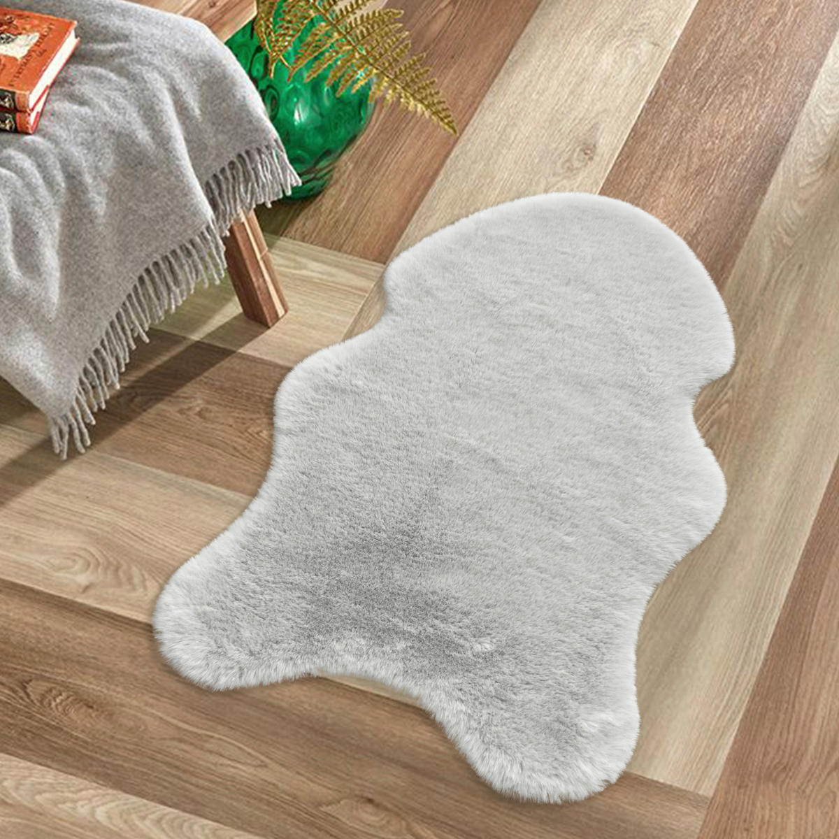 Fellimitat Moya silber B/L: ca. 40x57 cm Moya - silber (40,00/57,00cm)