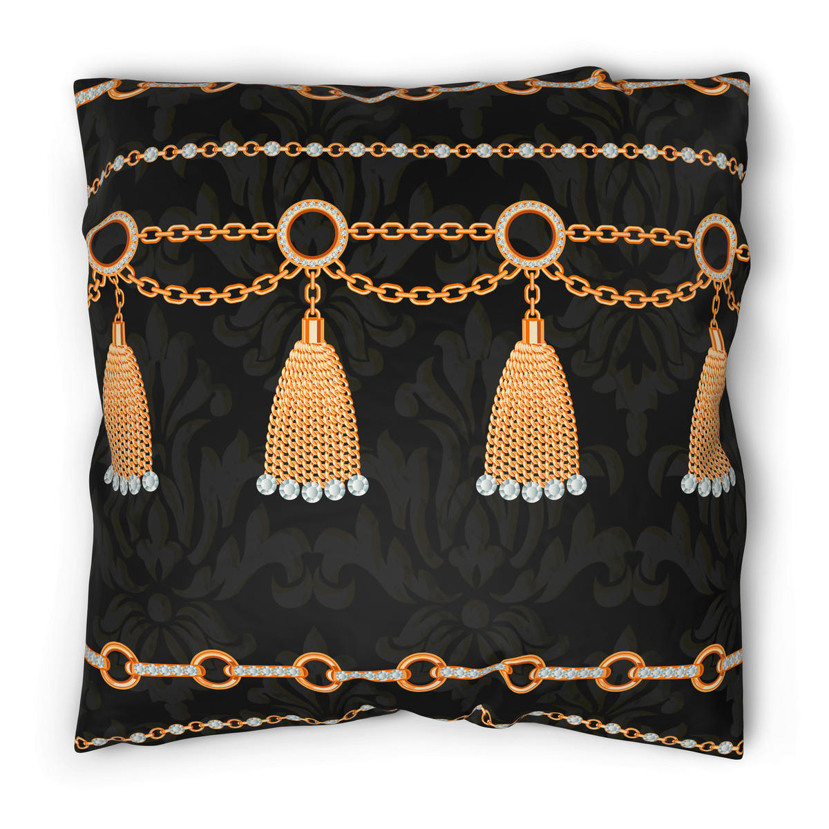 Microfaser Bettwäsche Bettwäsche_Microfaser Quaste - gold/schwarz (135,00/200,00cm)