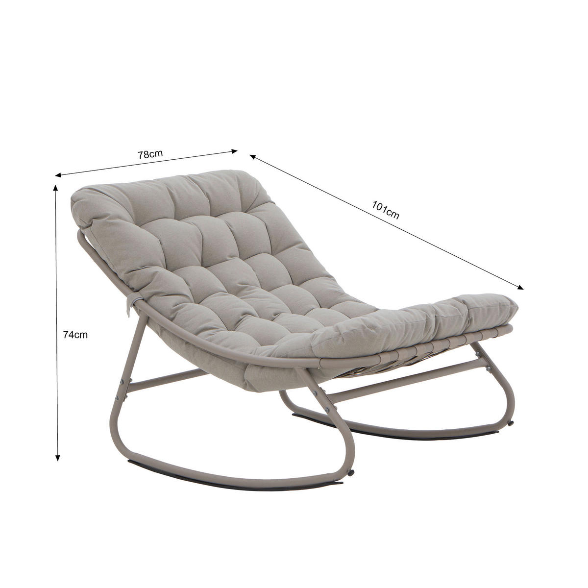 POCOline Gartenstuhl beige Polyester B/H/L: ca. 78x74x101 cm Schaukelstuhl - beige (101,00/78,00/74,00cm) - POCOline