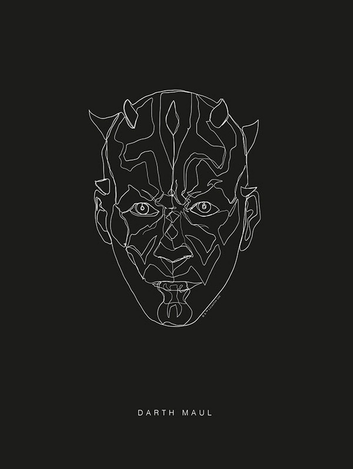 Komar Poster Star Wars Lines Dark Side Maul Star Wars B/L: ca. 30x40 cm Star Wars Lines Dark Side Maul - (30,00/40,00cm) - Komar