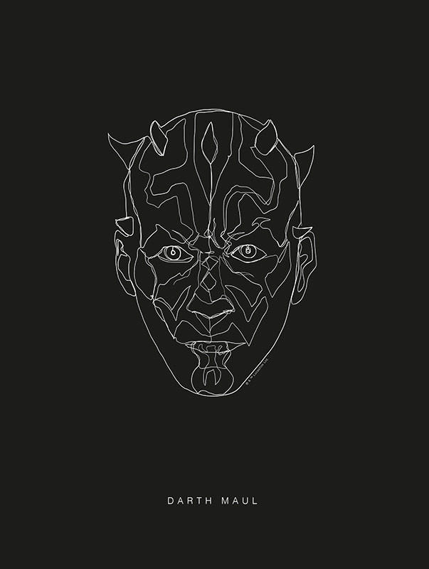 Komar Poster Star Wars Lines Dark Side Maul Star Wars B/L: ca. 30x40 cm günstig online kaufen