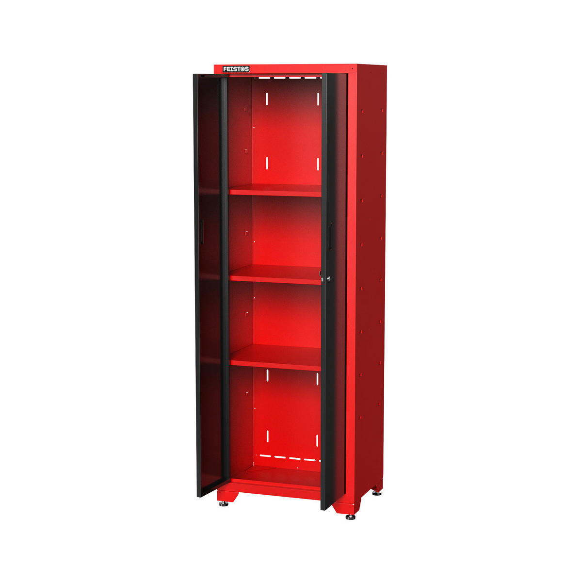 Werkstatteinrichtung Juno rot B/H/T: ca. 66x198x46 cm Juno - rot/schwarz (66,00/198,00/46,00cm) - Feistos