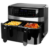 Emerio Heißluftfritteuse  AF-126672.4 schwarz Metall B/H/L: ca. 41x36x45 cm ca. 9 l Doppel-Heißluftfritteuse - schwarz (45,00/41,00/36,00cm) - Emerio