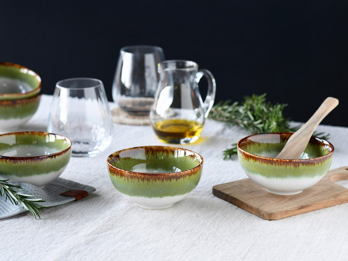 CreaTable Dipschalen-Set Cascade grün Steinzeug Cascade - grün - CreaTable