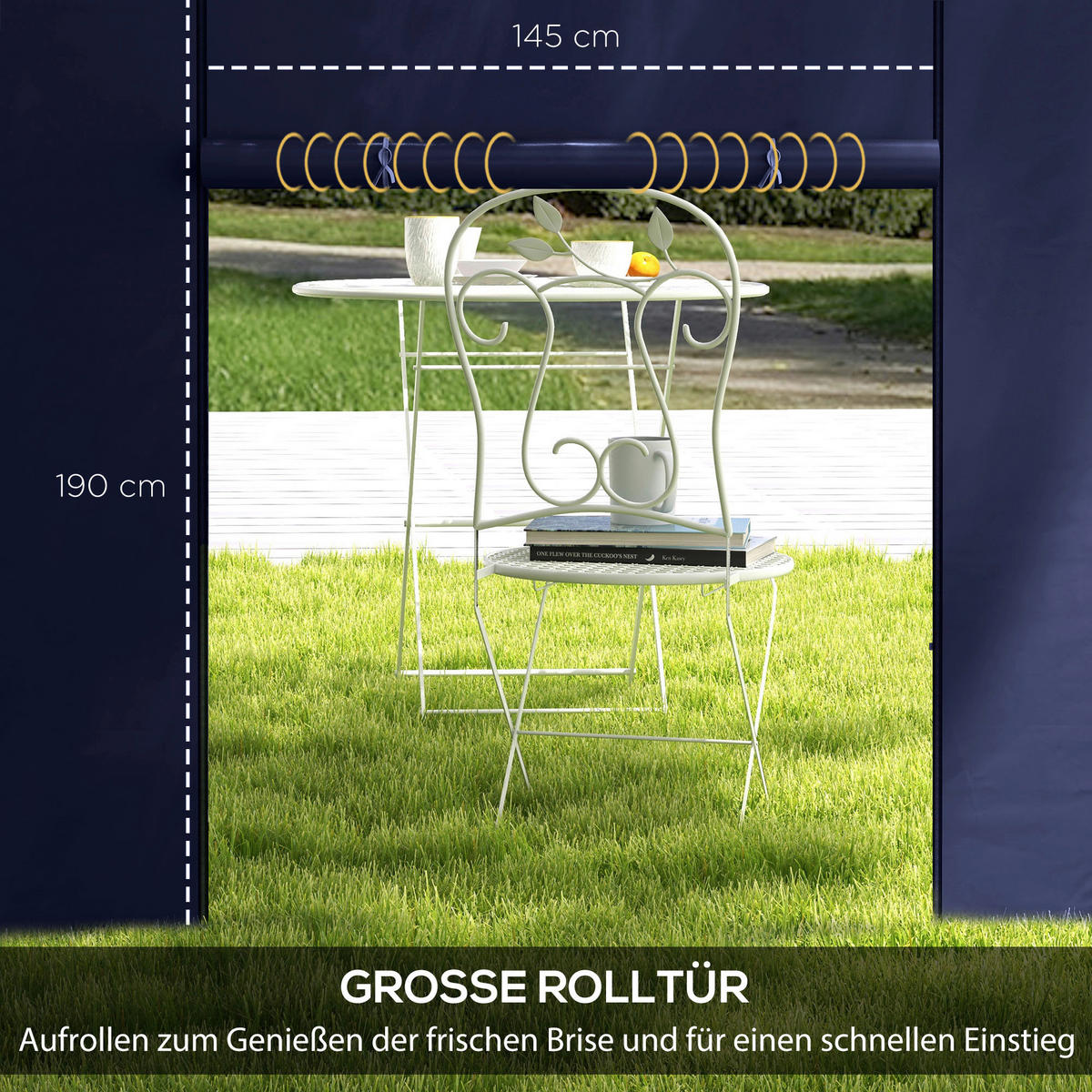 Outsunny Pavillon-Seitenwände blau Polyester H/L: ca. 195x295 cm Pavillon-Seitenwände - blau (295,00cm) - Outsunny