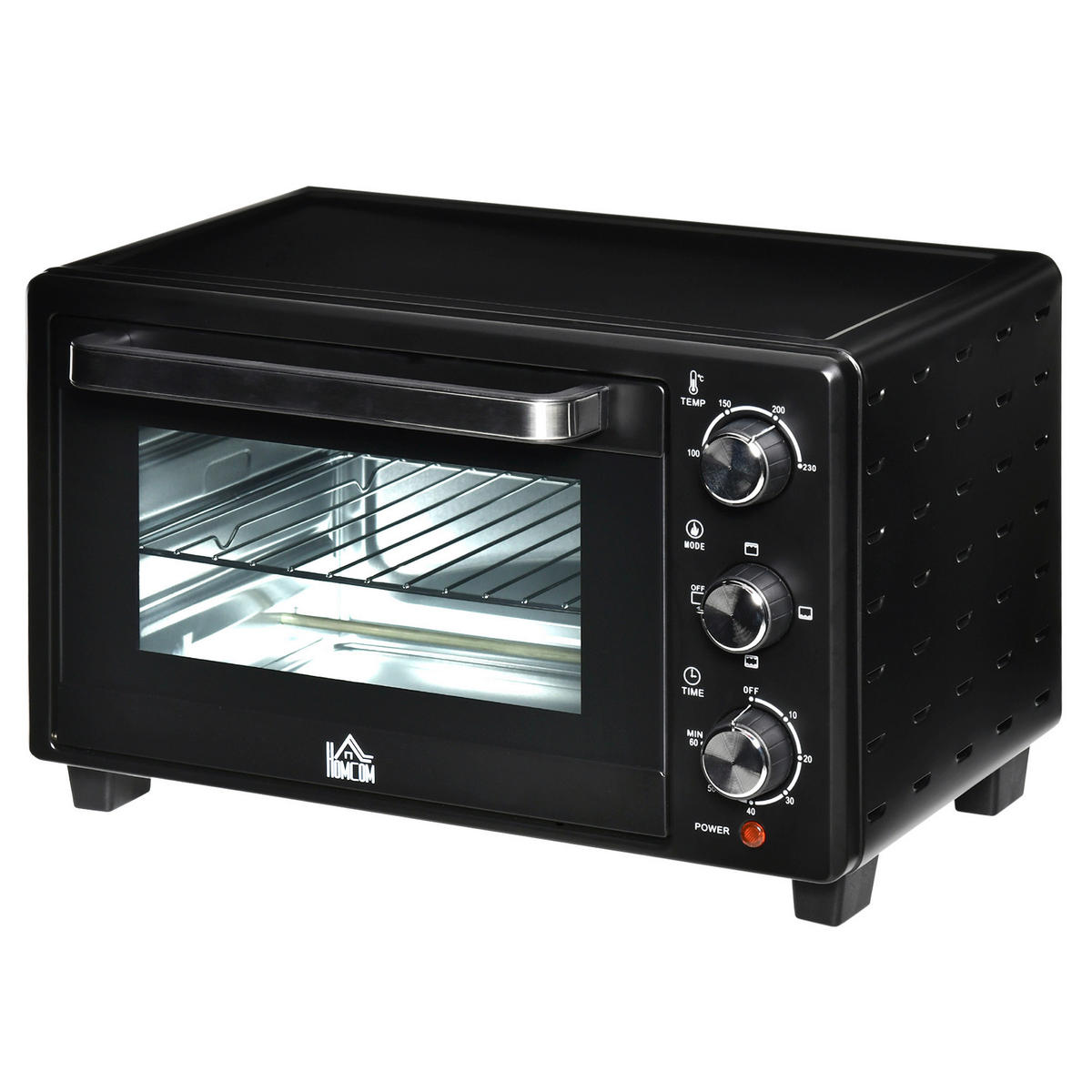 HOMCOM Küchengerät 800-085V90 schwarz Polypropylen B/H/L: ca. 38,5x46x29 cm Minibackofen - schwarz/silber (29,00/38,50/46,00cm) - HOMCOM