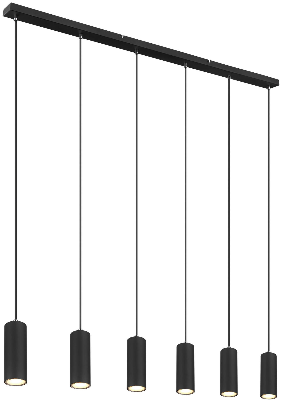 GLOBO Pendelleuchte 57911-6HB schwarz Metall B/H/L: ca. 6x120x115 cm GU10 6 Brennstellen Pendelleuchte Robby - schwarz (115,00/6,00/120,00cm) - GLOBO