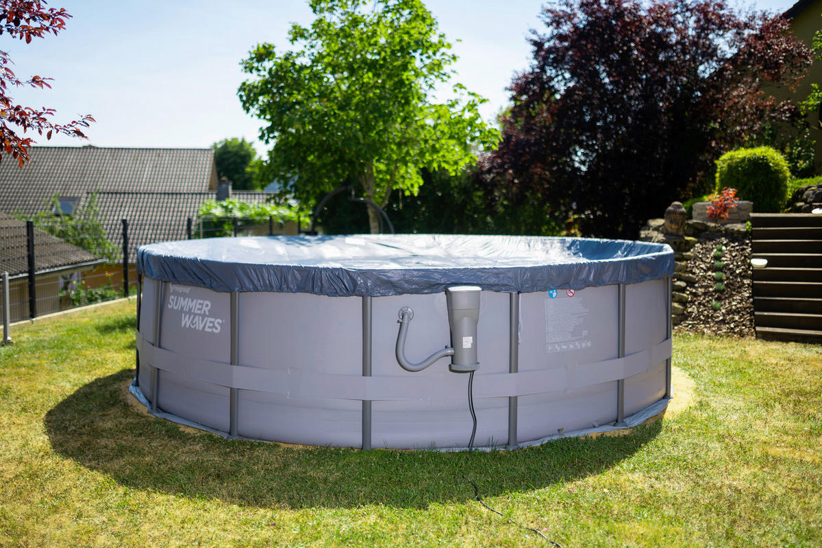 Summer Waves Poolset Elite H/D: ca. 122x488 cm Elite - grau (488,00/122,00cm) - Summer Waves