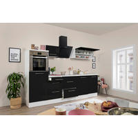 Respekta Küchenblock Premium schwarz hochglänzend B/H/T: ca. 280x200x60 cm Premium - weiß/schwarz (280,00/200,00/60,00cm) - Respekta