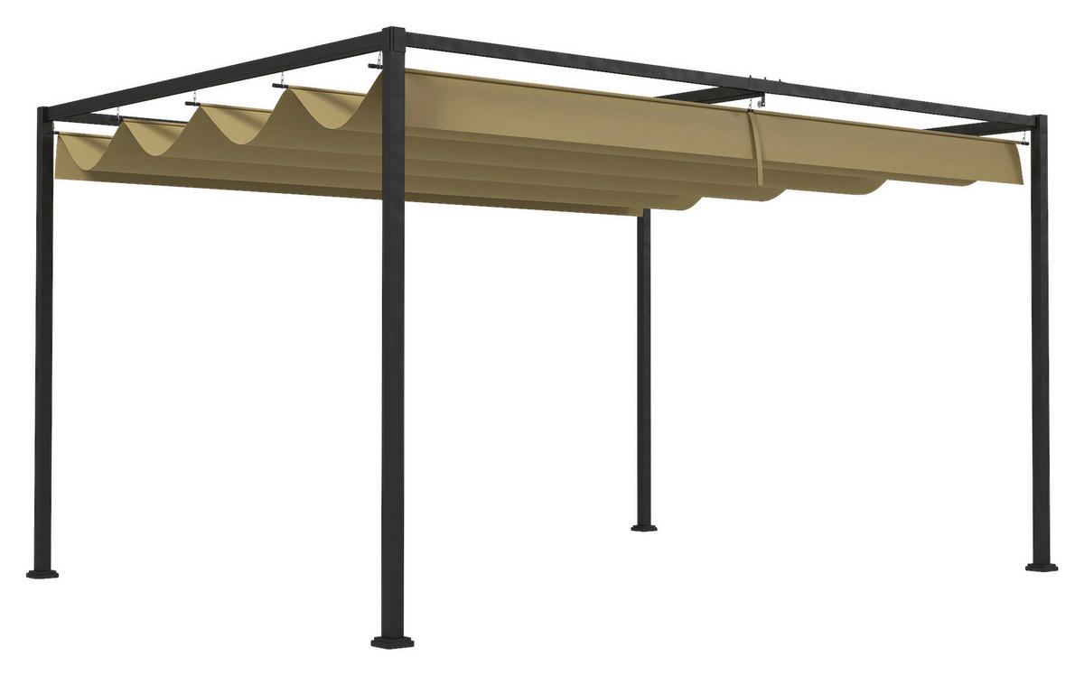 Outsunny Pergola khaki Polyester B/H/L: ca. 213x221x298 cm Pergola - khaki (298,00/213,00/221,00cm) - Outsunny