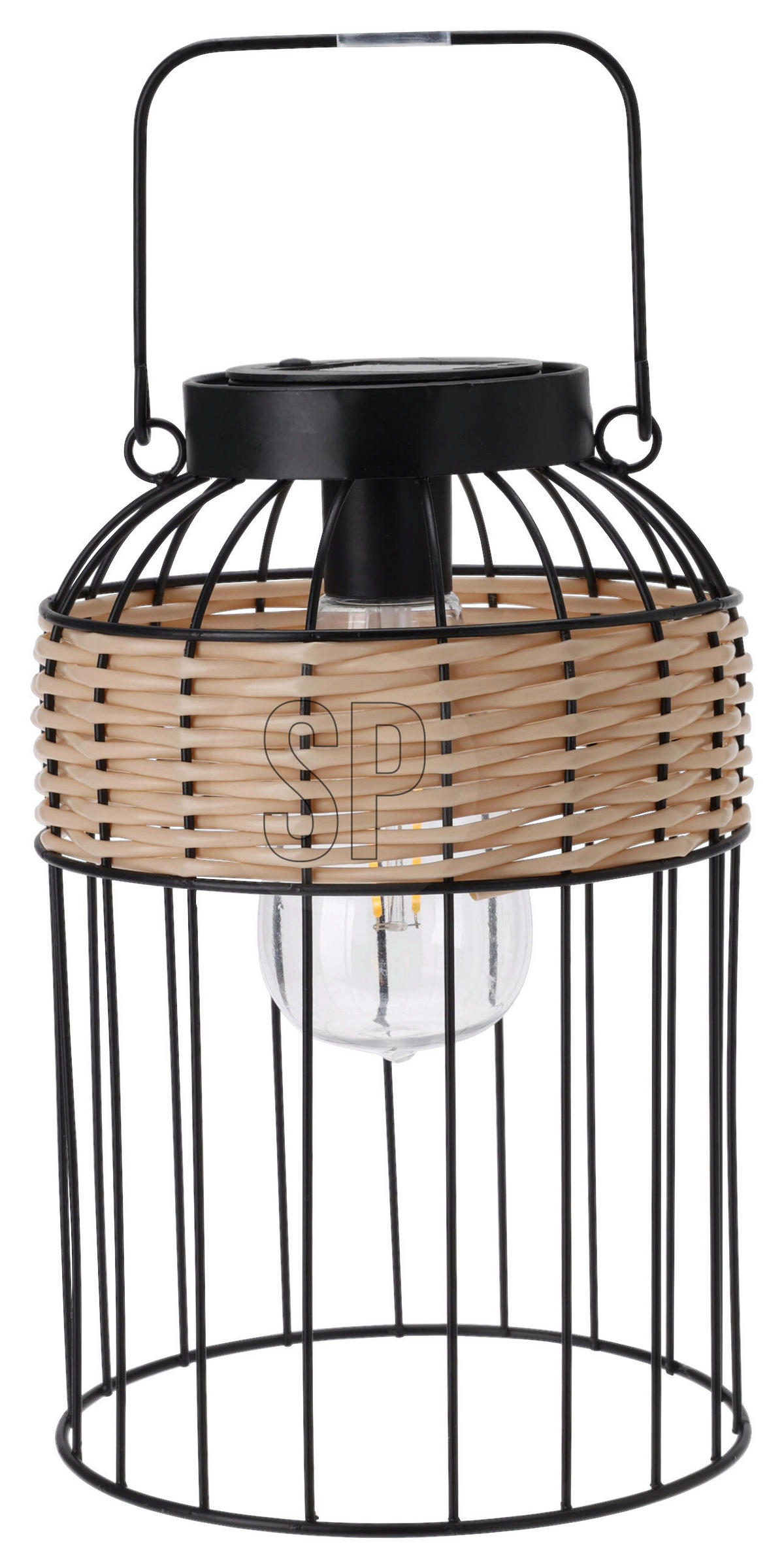 Solarlaterne schwarz Metall B/H/L: ca. 16x16x25 cm Solarlaterne - schwarz (25,00/16,00/16,00cm)