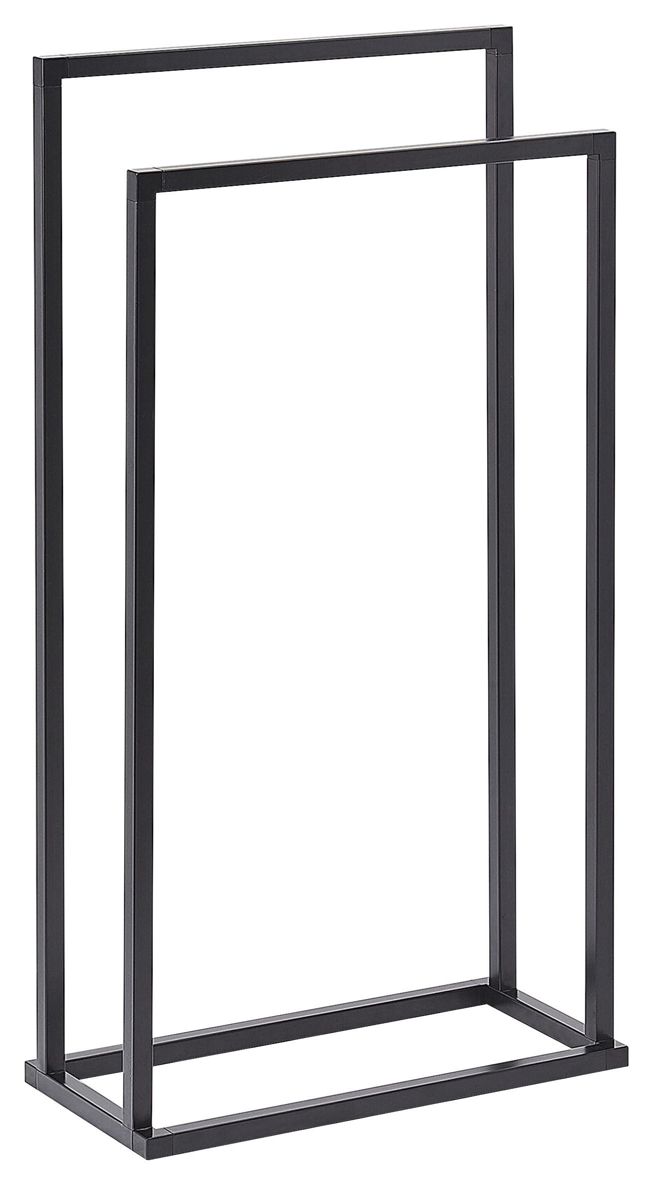 Handtuchhalter schwarz Stahl B/H/T: ca. 45x85x21 cm Handtuchständer_2_Stangen - schwarz (45,00/85,00/21,00cm) - POCOline