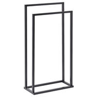 Handtuchhalter schwarz Stahl B/H/T: ca. 45x85x21 cm Handtuchständer_2_Stangen - schwarz (45,00/85,00/21,00cm) - POCOline