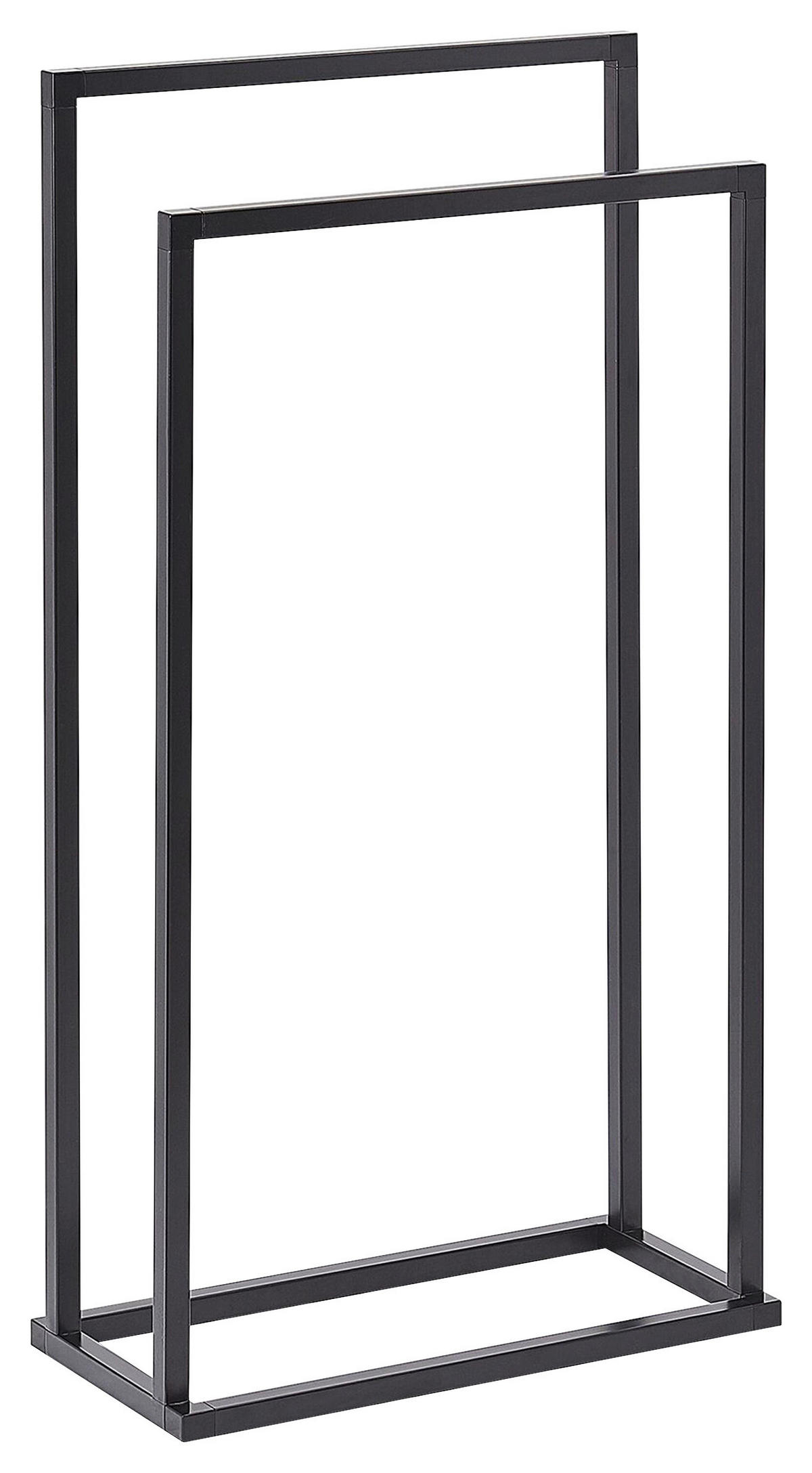 Handtuchhalter schwarz Stahl B/H/T: ca. 45x85x21 cm Handtuchständer_2_Stangen - schwarz (45,00/85,00/21,00cm) - POCOline