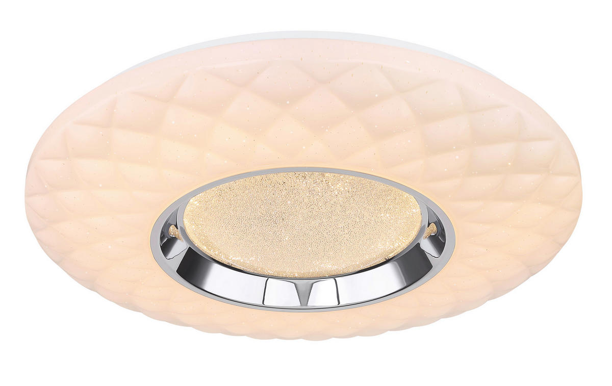 GLOBO Smarte Deckenleuchte 48006FSH-30 weiß klar Opal Chrom Acryl Metall H/D: ca. 7x49 cm Smartlight-Deckenleuchte_Magnifique - klar/weiß (49,00/7,00cm) - GLOBO