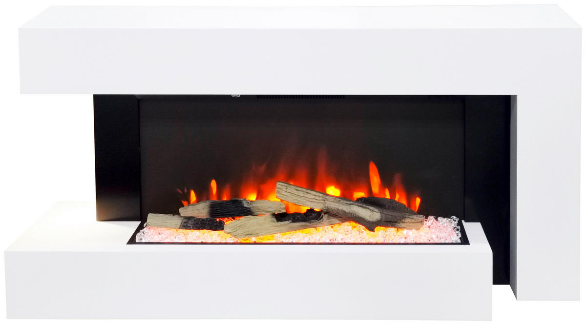 BHP Elektrischer-Kamin BG00678 weiß MDF Metall B/H/T: ca. 120x64x27 cm Lausanne - weiß (120,00/64,00/27,00cm) - BHP