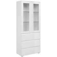 Vitrine Capetown weiß weiß glänzend B/H/T: ca. 80x191x40 cm Capetown - weiß (80,00/191,00/40,00cm)