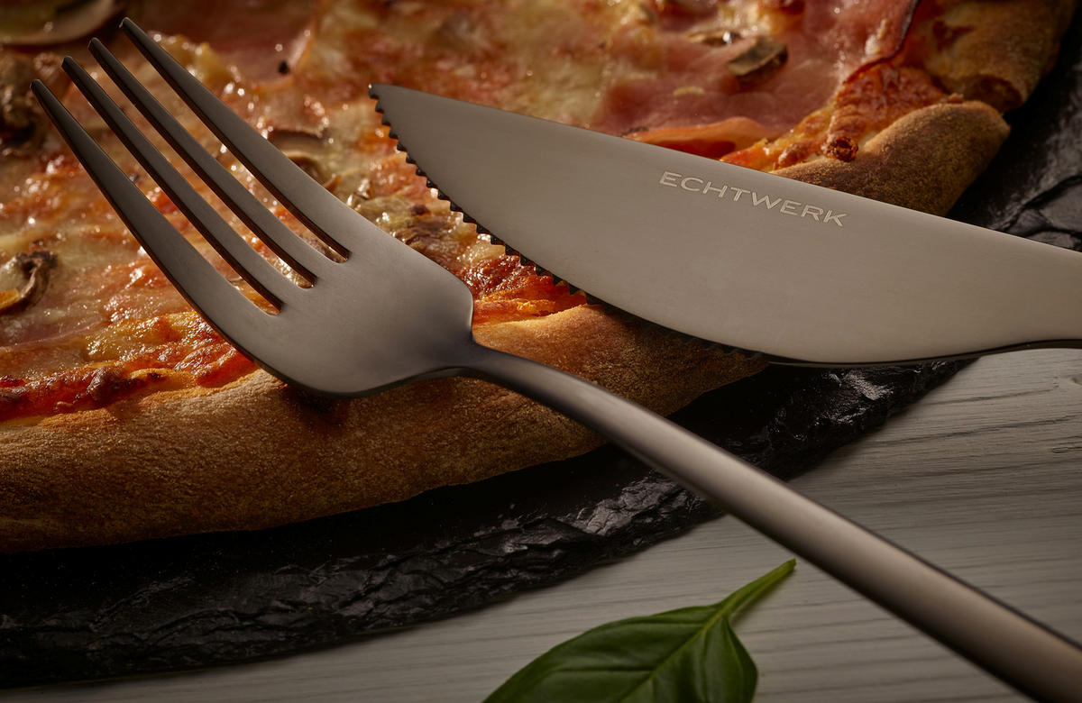 ECHTWERK Besteckset schwarz Edelstahl 8 tlg. Pizzabesteckset_8tlg. - schwarz (28,00/26,20/2,50cm) - ECHTWERK