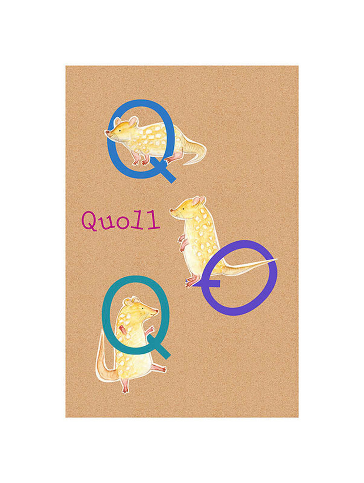 Komar Poster ABC Animal Q Buchstaben B/L: ca. 30x40 cm ABC Animal Q - (30,00/40,00cm) - Komar