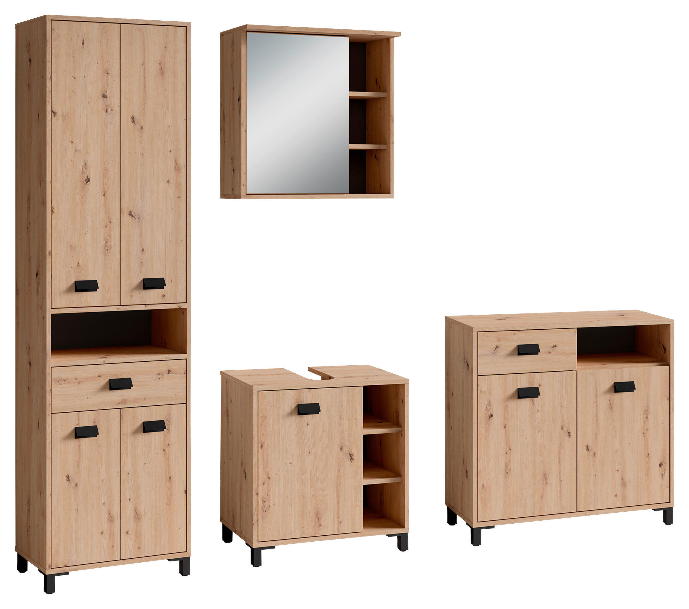 Badezimmer-Set WELLNESS, Set 4-tlg. Eiche WELLNESS, Set 4-tlg. - Eiche - byLIVING