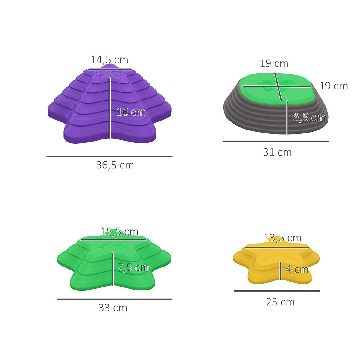 ZONEKIZ Fluss-Steine B/H/L: ca. 36,5x16x36,5 cm Fluss-Steine - multicolor (36,50/36,50/16,00cm) - ZONEKIZ