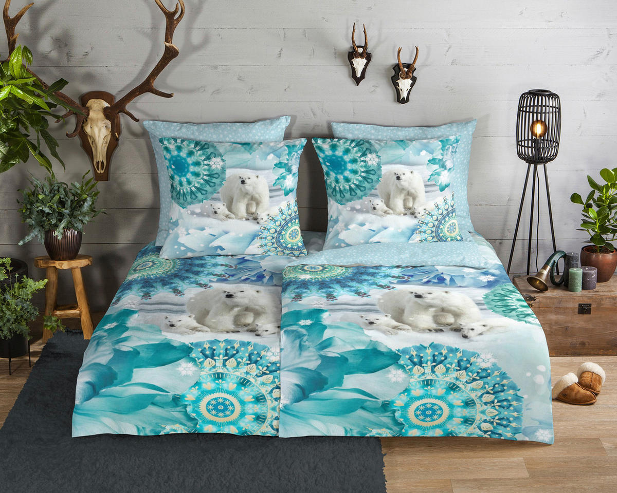 Bettwäsche Seppo blau Baumwolle B/L: ca. 155x220 cm Seppo - blau (155,00/220,00cm) - HIP