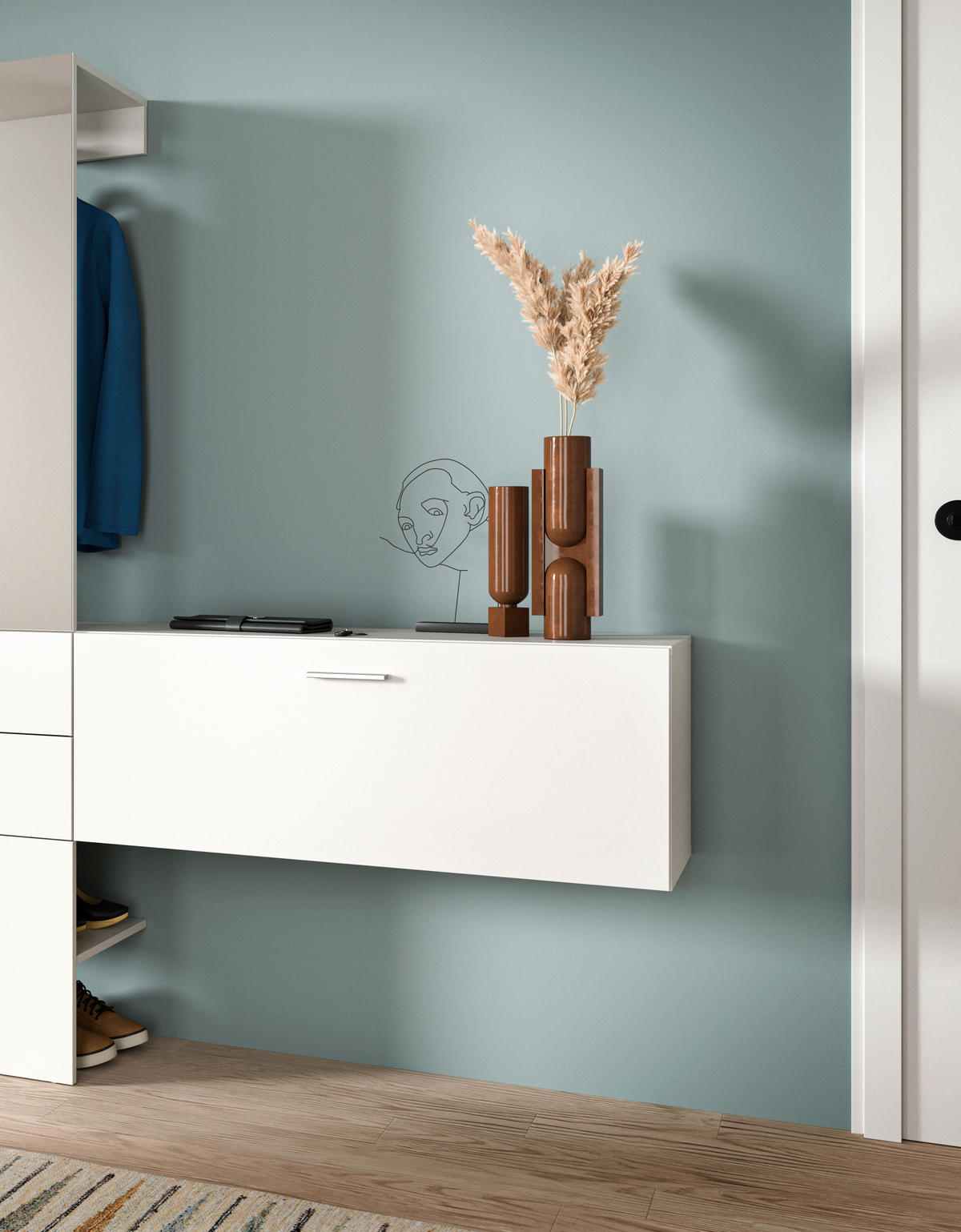 Garderobenschrank VAGA weiß B/H/T: ca. 104x39x36 cm VAGA - weiß (104,00/39,00/36,00cm) - xonox.home