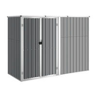 VidaXL Geräteschuppen grau Stahl B/H/T: ca. 225x161x89 cm Geräteschuppen - grau (225,00/161,00/89,00cm) - VidaXL