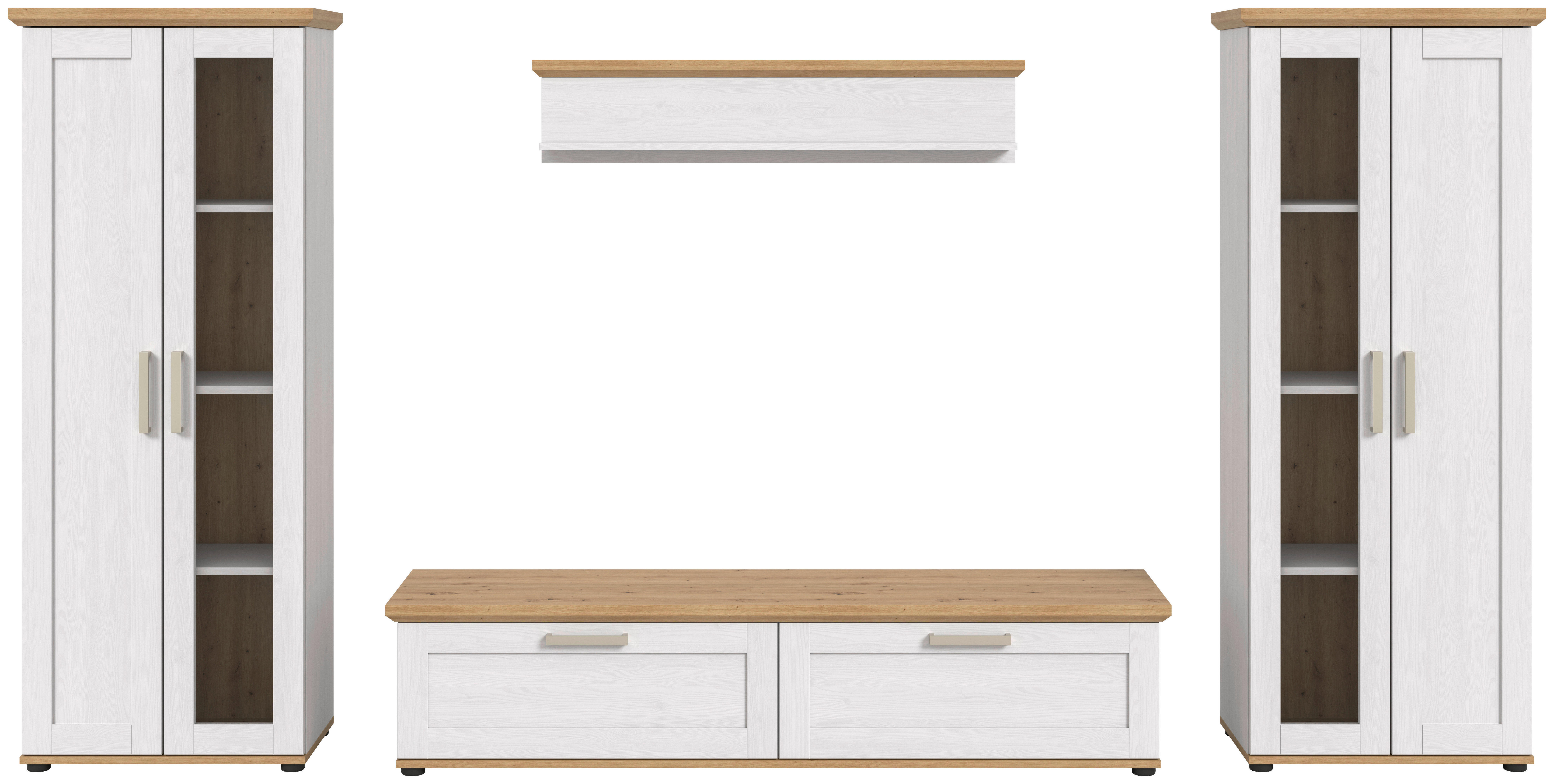 Wohnwand VERONA Lärche Nachbildung Eiche Nachbildung B/H/T: ca. 336x161x40 cm VERONA - Eiche/Lärche (336,00/161,00/40,00cm) - xonox.home