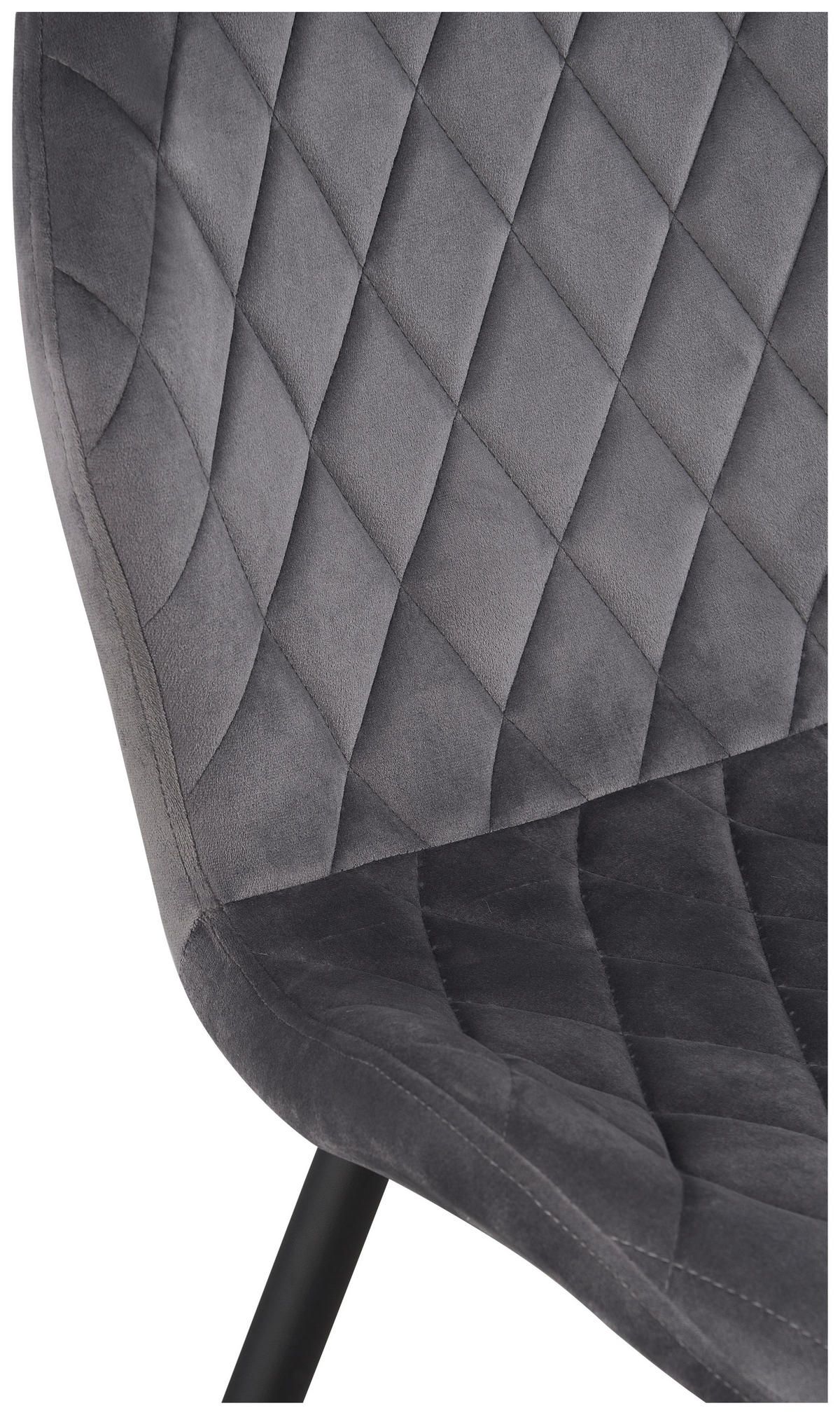 Stuhl Helena grau Samtoptik B/H/T: ca. 46x86,5x58 cm Helena - schwarz/grau (46,00/86,50/58,00cm)