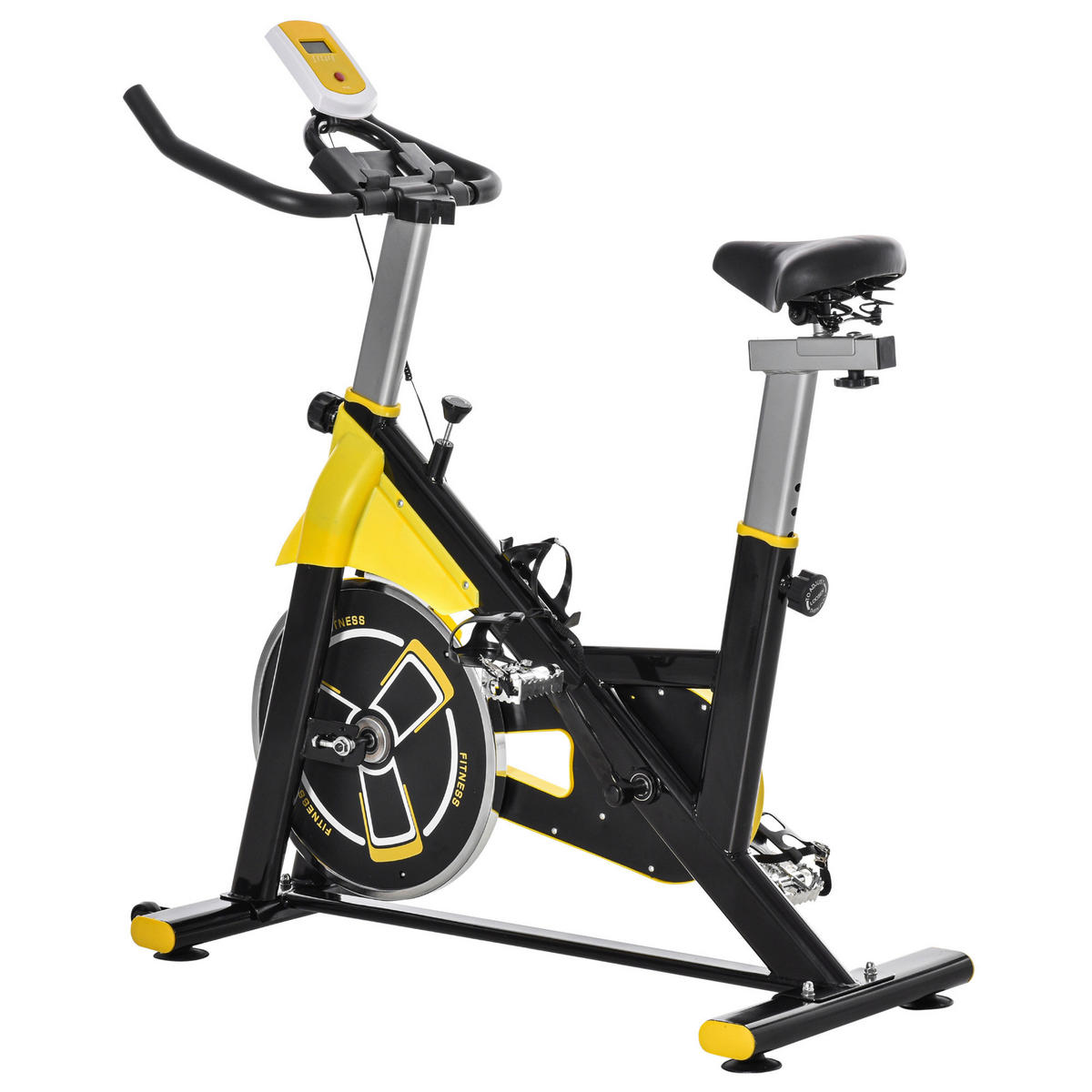 HOMCOM Fahrradtrainer schwarz Kunststoff B/H/L: ca. 50x113x100 cm Fahrradtrainer - gelb/schwarz (100,00/50,00/113,00cm) - HOMCOM