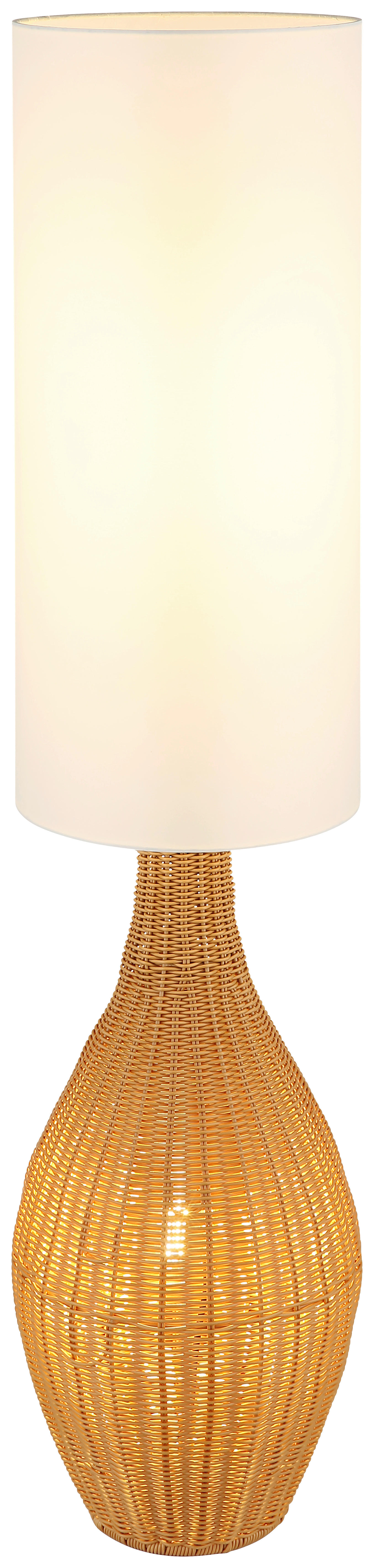 GLOBO Stehleuchte ANKO 40970243 weiß braun Textil Kunststoff H/D: ca. 125x27 cm 2 Brennstellen ANKO - braun/weiß (27,00/125,00cm) - GLOBO